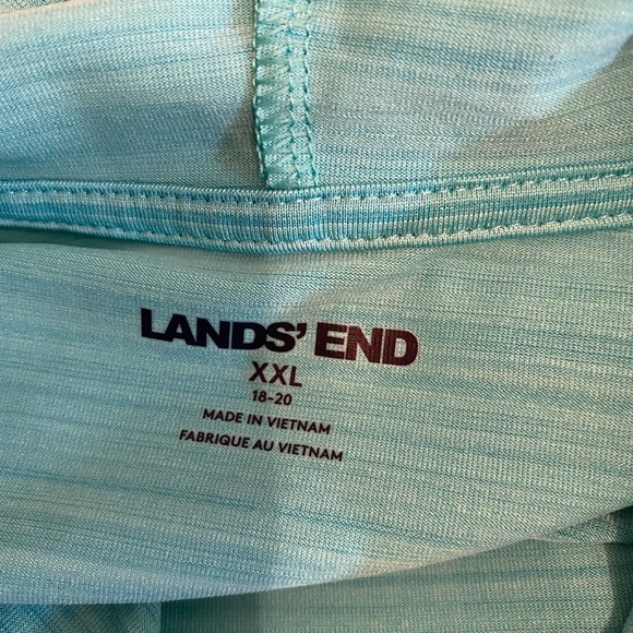 Lands End Hooded Pull Over Top Teal Size XXL - Picture 8 of 9